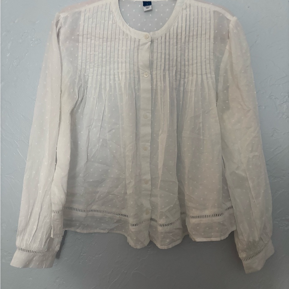 Old Navy White Textured Blouse
